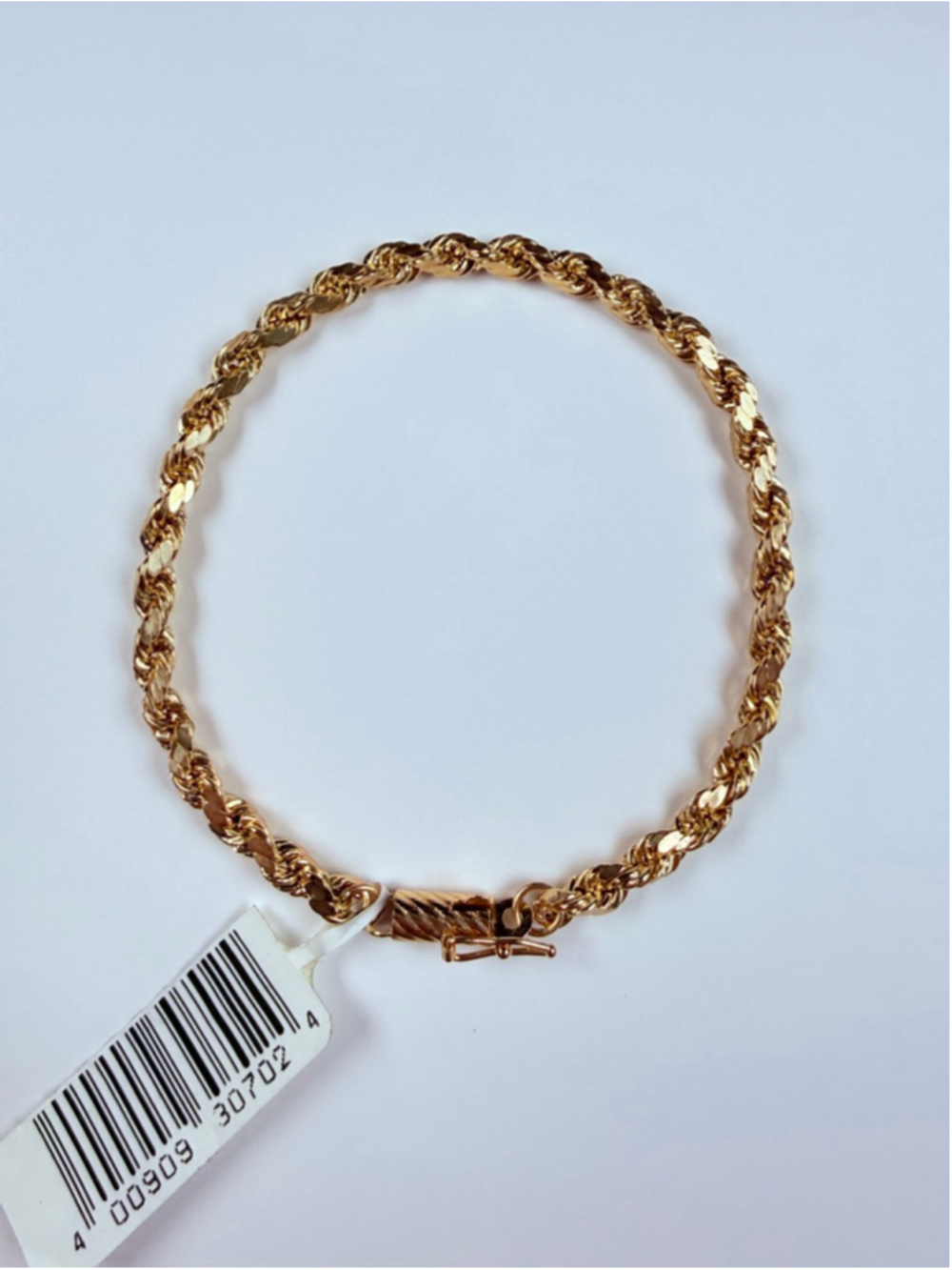 14K Solid Yellow Gold OroAmerica Diamond Cut 3.5MM Rope Chain Bracelet NWT NEW